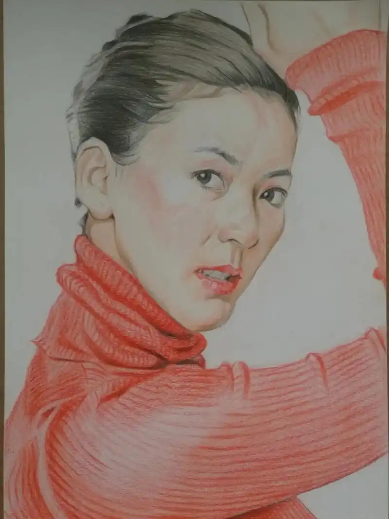 汤加丽 #彩铅手绘 #人物肖像  - 抖音