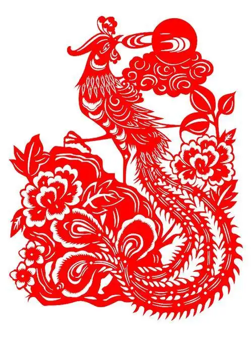 就是这幅剪纸作品 谁有可以打印的 清楚地大小半张a4纸就可以 着急用