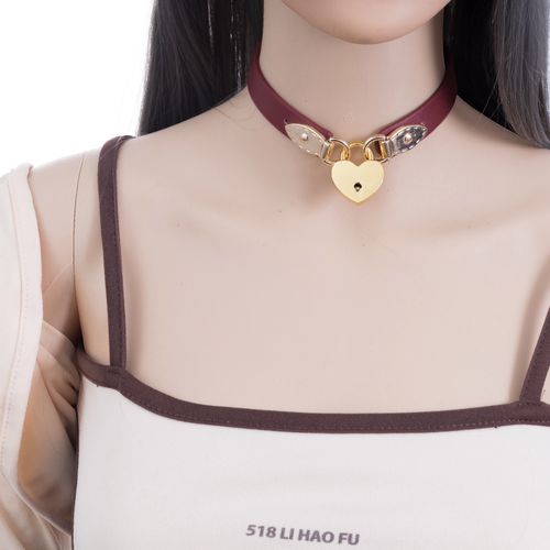 项圈女m定制刻字人用牵引皮质可调节颈环女生脖子道具k9人用真皮