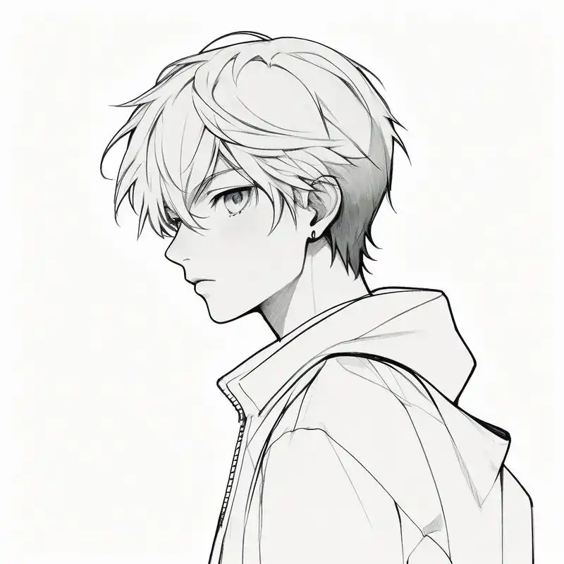 96 帅气男生侧脸黑白素描头像 94 探索男生侧脸的魅力,通过黑白