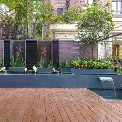 欧式造景不锈钢瀑布出水口庭院水景瀑布造景流水墙水帘叠水瀑布