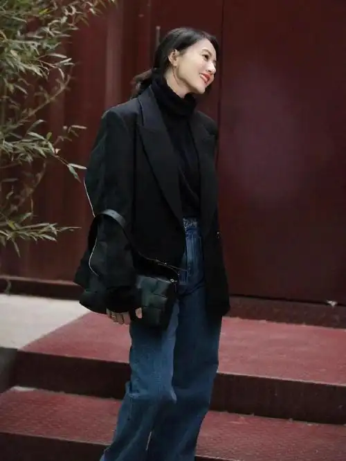 高圆圆深秋穿搭示范