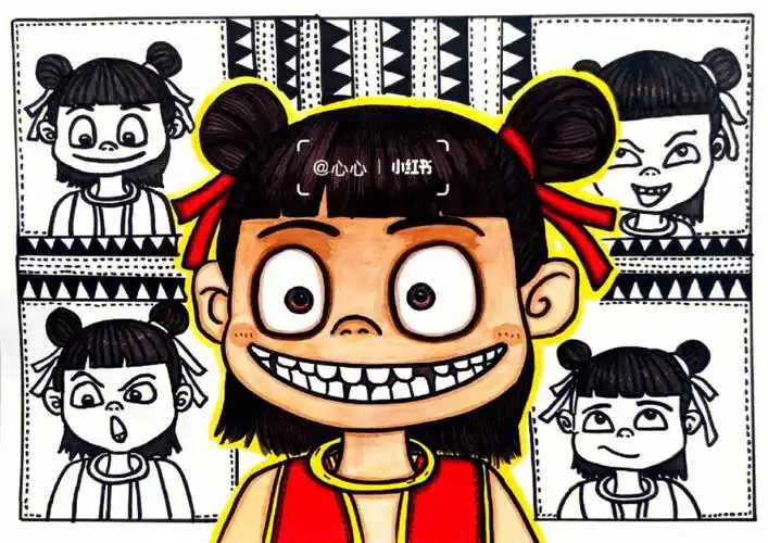 儿童画–哪吒有课件步骤