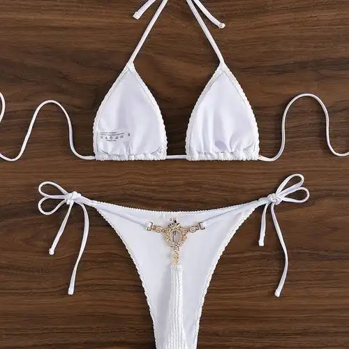 2024新款跨境分体比基尼泳衣女性感欧美三点式比基尼亚马逊bikini