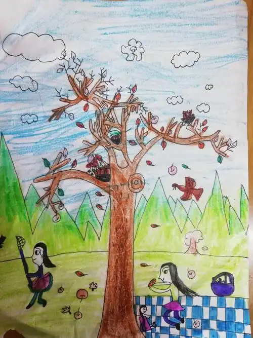 南京市钓鱼台小学二年级学生《秋天的样子》绘画作品展