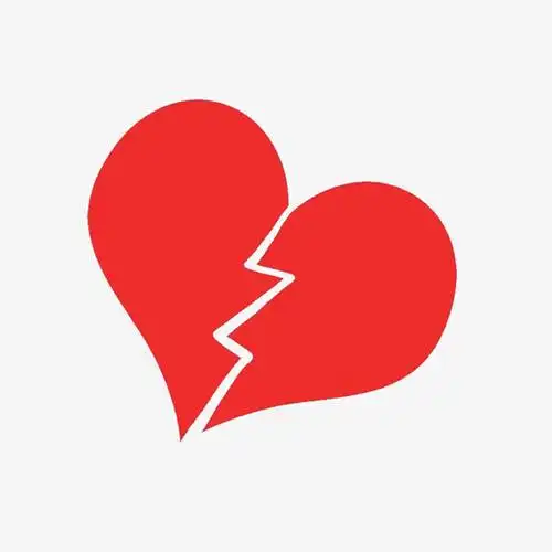 卡通红色的心碎psd分层