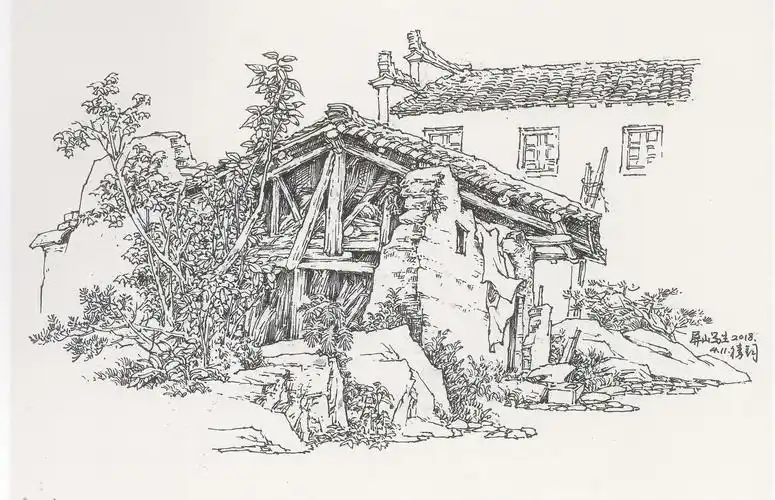 风景速写手绘临摹素材