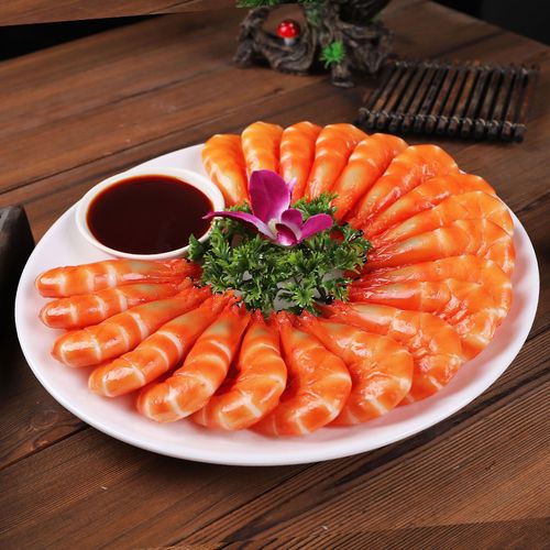 仿真白灼虾海鲜菜品模型食品食物模具定做假大虾菜肴展示装饰样品