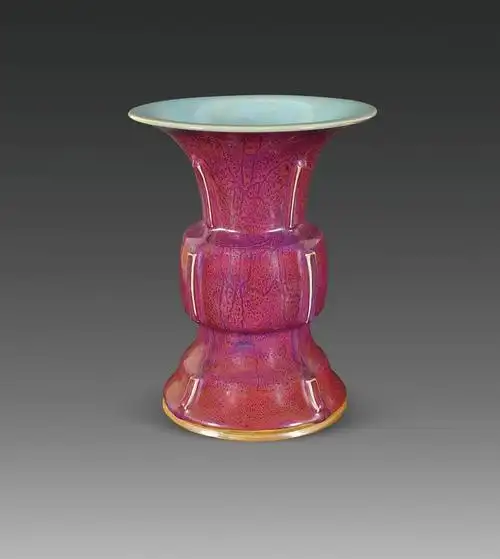 宋代 钧窑玫瑰紫釉出戟尊