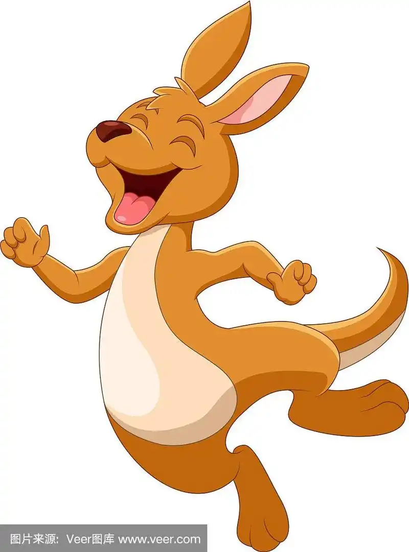 卡通搞笑袋鼠在笑