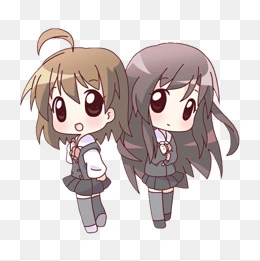 两个穿校服的小女孩