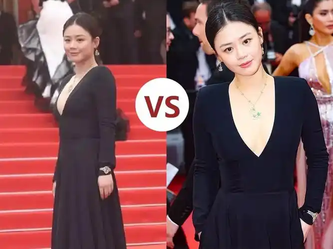 马思纯对比照马思纯第一次红毯体验似乎不是那么美妙,微博热搜#马思纯