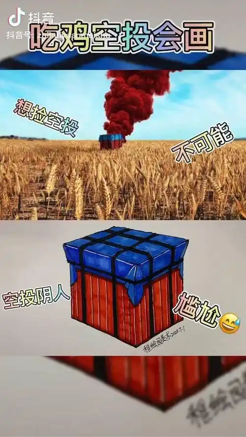 和平精英 吃鸡 简笔画 wo的高能瞬间 空投_空投_wo_和平