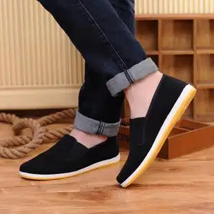 老北京布鞋男透气一脚蹬单鞋白搭休闲运动懒汉方口鞋柔软耐磨舒适