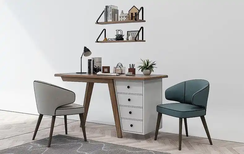 北欧书桌椅写字台3d模型