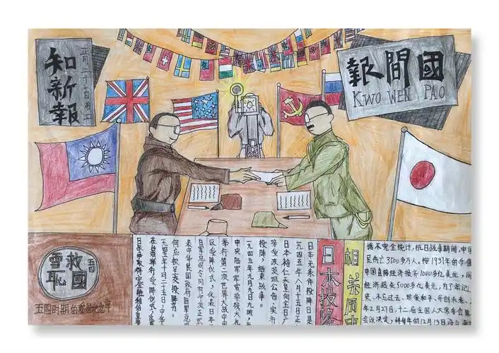 初二年级一等奖作品 初二2班李欣《抗日战争胜利》