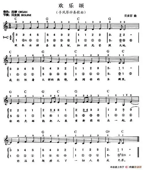 德欢乐颂简谱外国曲谱