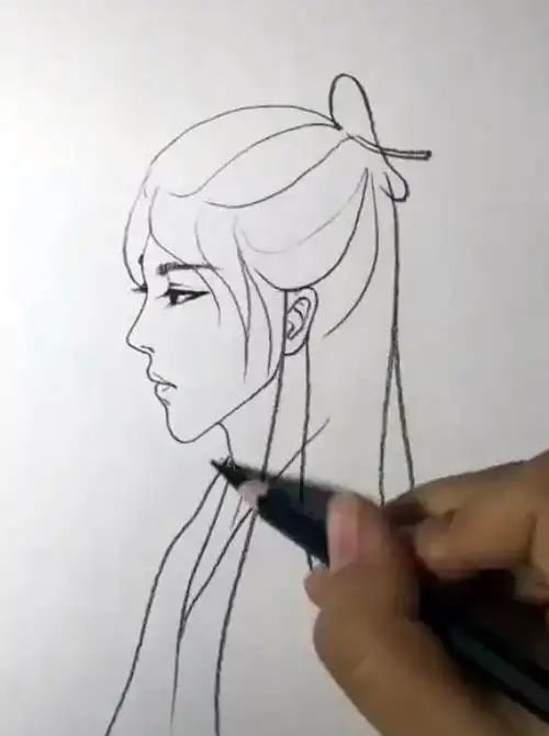 美术生手绘古风侧影,寥寥数笔画尽人生,看到成品好想哭啊!