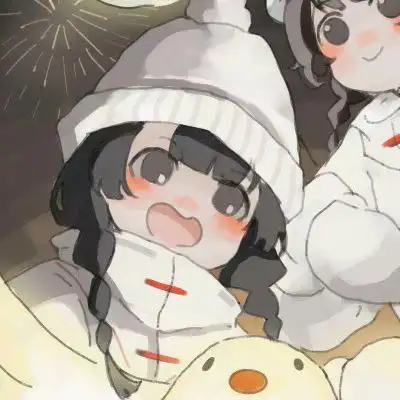 春节动漫一左一右闺蜜头像图片