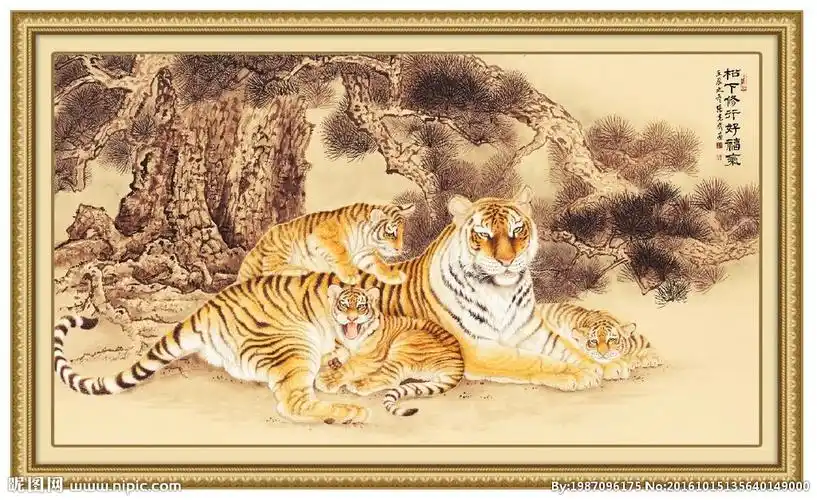 猛虎图 猛虎下山设计图__psd分层素材_psd分层素材_设计图库_昵图网