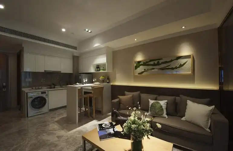 40平大开间怎么装才有范?小面积大设计,生活功能都不少!