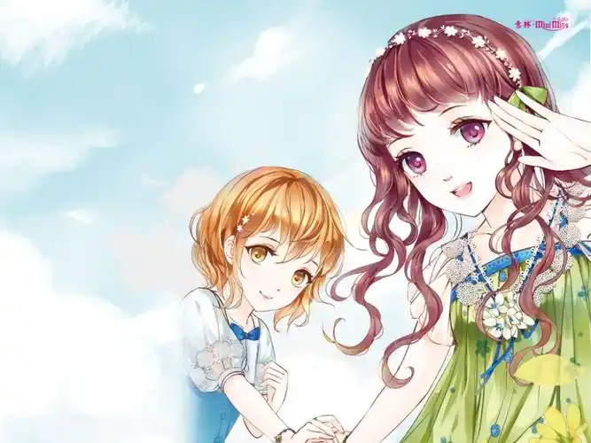 动漫 插画 女孩 可爱 两人