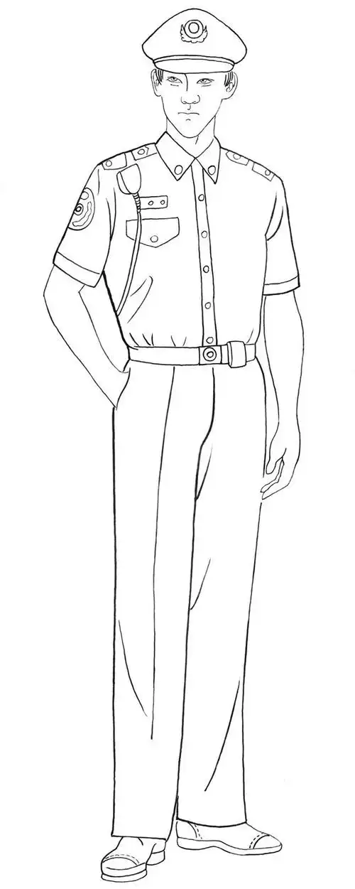 白描士兵人物画