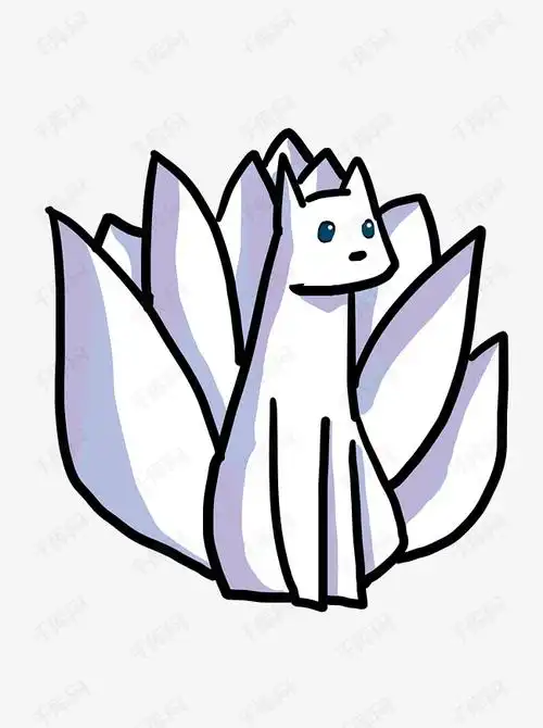 中元节鬼节q版漫画风格九尾狐