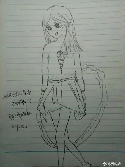 关晓彤简笔画画像