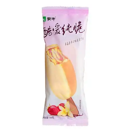 蒙牛酷爱纯脆草莓味脆皮雪糕批发 56g 40支