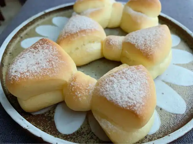 可可爱爱的蝴蝶结面包,女生一定要学,超简单_面包_蝴蝶结_整形_菜谱