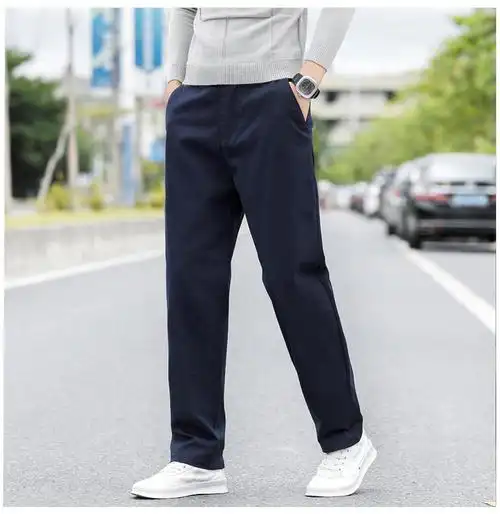 春秋宽松休闲裤男直筒2022中青年阔腿裤子男秋季工作大码休闲男裤