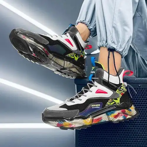 aj男鞋秋季新款厚底高帮老爹鞋子男潮莆田高帮鞋