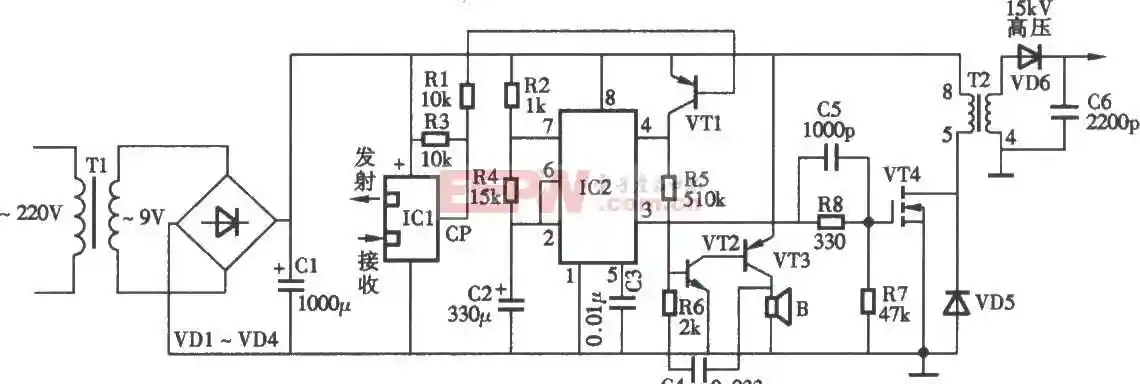 电子灭鼠器电路图