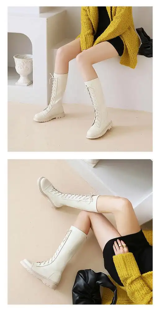 小女孩秋天穿的靴子马丁靴女 女童长靴春秋儿童马丁靴单靴大童长筒靴