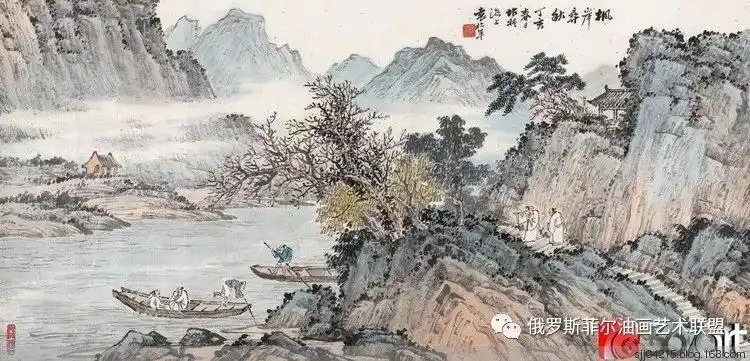 袁松年山水画雅俗共赏风格独特【横幅山水篇】(第一集)