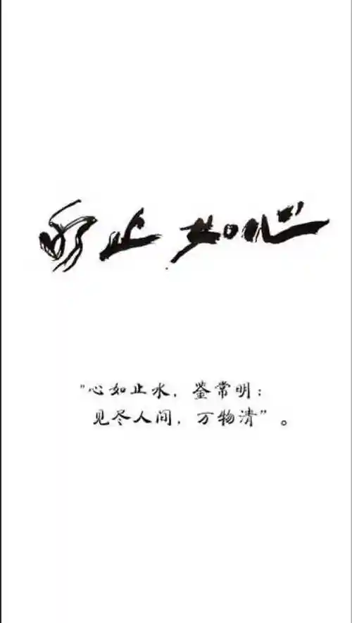 心如止水字如我心