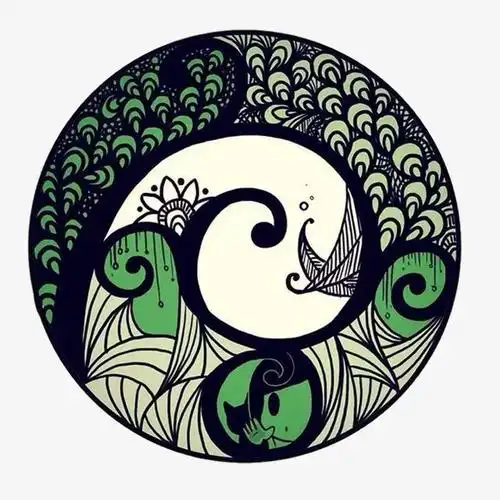 手绘圆形装饰图案