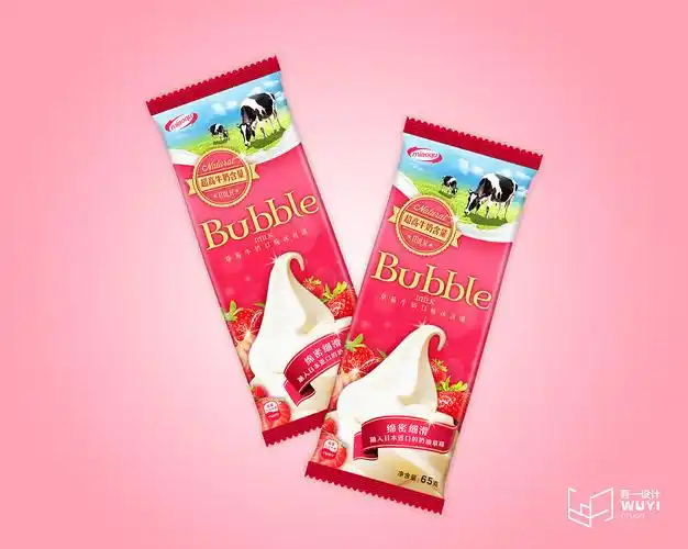 原创作品平面包装食品包装草莓冰淇淋雪糕英雄气度酒-上海吾一品牌