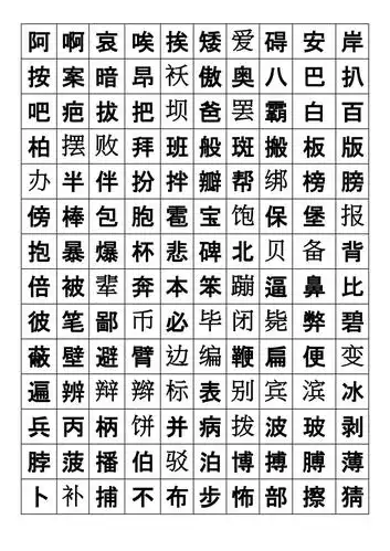 练字2500个常用汉字大全好看的字体