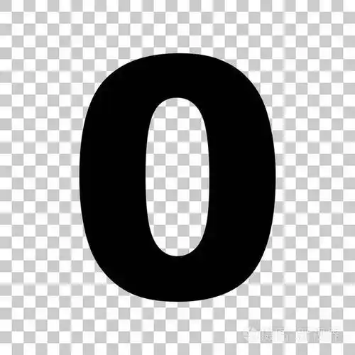 数字0标志设计模板元素在透明的黑色图标