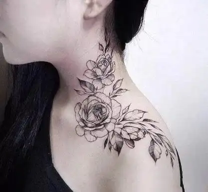 肩部纹身纹什么好看-18组适合女生的性感肩花纹身图片