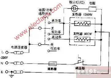 千叶cp16恒温式多用电热锅电路图