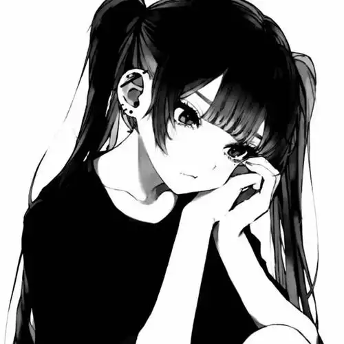 动漫头像黑白厌世风女生头像