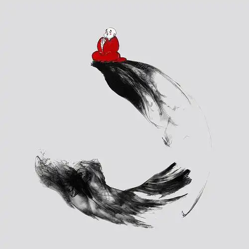 极简的泼墨禅意画作品集