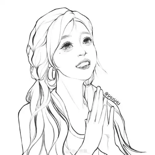 虞书欣##线稿##手绘##画画
