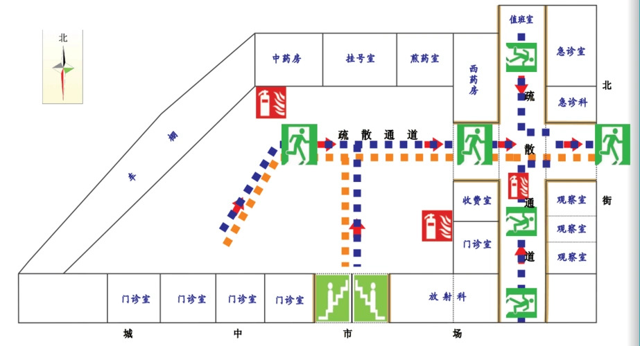 全院厕所共计:67间(其中住院部63间,门诊4间) 住院部厕所分布在每间