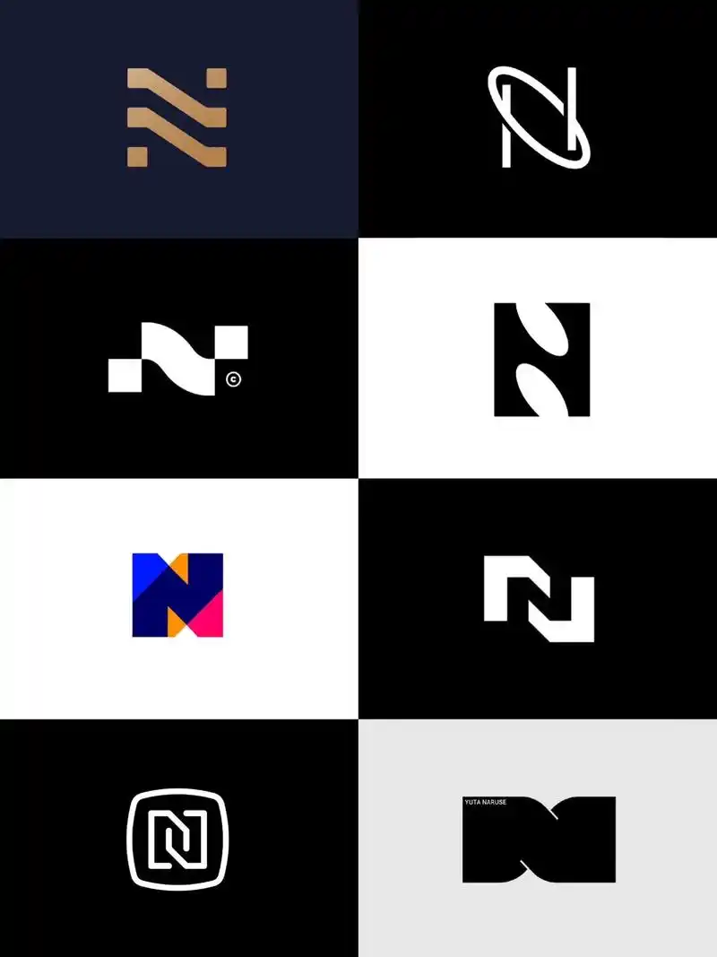 字母n元素logo设计.每日看一遍,提高审美,累积灵感,发掘 - 抖音