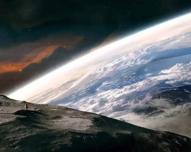 月球炫酷星空创意背景