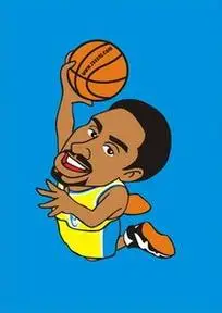 科比背影简笔画彩色